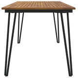 Garden Table with Hairpin Legs 140x80x75 cm Solid Wood Acacia - Top-Down View