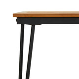 Garden Table with Hairpin Legs 140x80x75 cm Solid Wood Acacia - Rear View