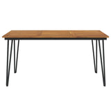 Garden Table with Hairpin Legs 160x80x75 cm Solid Wood Acacia