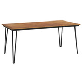 Garden Table with Hairpin Legs 180x90x75 cm Solid Wood Acacia - Front View