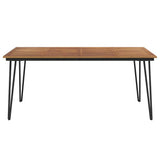 Garden Table with Hairpin Legs 180x90x75 cm Solid Wood Acacia - Side View