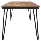 Garden Table with Hairpin Legs 180x90x75 cm Solid Wood Acacia - Top-Down View