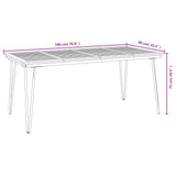Garden Table with Hairpin Legs 180x90x75 cm Solid Wood Acacia