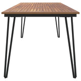 Garden Table with Hairpin Legs 200x90x75 cm Solid Wood Acacia - Top-Down View