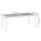 Garden Table 200x100x75 cm Solid Wood Acacia - Low Angle