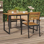 Stackable Garden Chairs 2 pcs Solid Wood Acacia and Metal