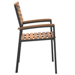 Stackable Garden Chairs 2 pcs Solid Wood Acacia and Metal