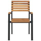 Stackable Garden Chairs 4 pcs Solid Wood Acacia and Metal - Top-Down View