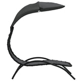 Sun Lounger with Canopy Dark Grey 167x80x195 cm Fabric&Steel - Top-Down View