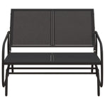 Garden Glider Bench Black 120.5x76x86.5 cm Textilene&Steel