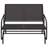 Garden Glider Bench Black 120.5x76x86.5 cm Textilene&Steel - Side View