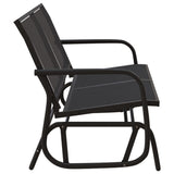 Garden Glider Bench Black 120.5x76x86.5 cm Textilene&Steel - Top-Down View