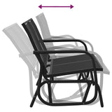 Garden Glider Bench Black 120.5x76x86.5 cm Textilene&Steel - 45-Degree Angle