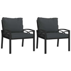 Garden Chairs with Grey Cushions 2 pcs 68x76x79 cm Steel