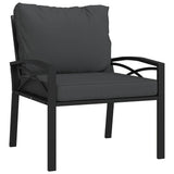 Garden Chairs with Grey Cushions 2 pcs 68x76x79 cm Steel - Side View