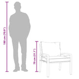 Garden Chairs with Grey Cushions 2 pcs 68x76x79 cm Steel - Extra Image