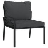 Garden Chairs with Grey Cushions 2 pcs 62x75x79 cm Steel - Side View