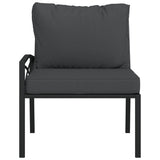 Garden Chairs with Grey Cushions 2 pcs 62x75x79 cm Steel
