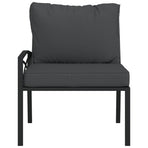 Garden Chairs with Grey Cushions 2 pcs 62x75x79 cm Steel