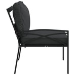 Garden Chairs with Grey Cushions 2 pcs 62x75x79 cm Steel