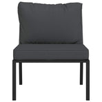 Garden Chairs with Grey Cushions 2 pcs 60x74x79 cm Steel