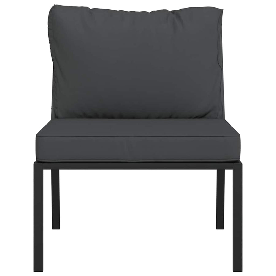 Garden Chairs with Grey Cushions 2 pcs 60x74x79 cm Steel