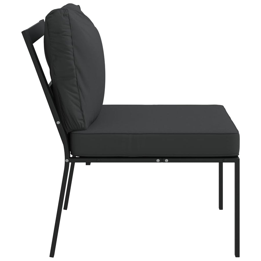 Garden Chairs with Grey Cushions 2 pcs 60x74x79 cm Steel