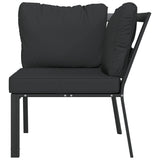 Garden Chair with Grey Cushions 76x76x79 cm Steel - Side View