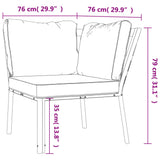 Garden Chair with Grey Cushions 76x76x79 cm Steel