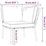 Garden Chair with Grey Cushions 76x76x79 cm Steel - Low Angle