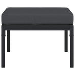Garden Footstools with Grey Cushions 2 pcs 60x60x35 cm Steel