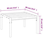 Garden Coffee Table Black 60x60x35 cm Steel