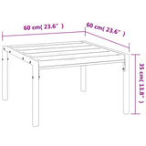 Garden Coffee Table Black 60x60x35 cm Steel - 45-Degree Angle