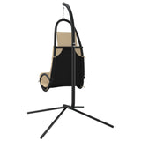 Garden Swing Chair with Cushion Cream Oxford Fabric and Steel - 45-Degree Angle