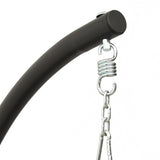 Garden Swing Chair with Cushion Cream Oxford Fabric and Steel - Low Angle