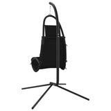 Garden Swing Chair with Cushion Black Oxford Fabric and Steel - 45-Degree Angle