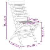 Folding Chairs 2 pcs 47x63x90 cm Solid Wood Teak