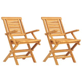 Folding Garden Chairs 2 pcs 56x63x90 cm Solid Wood Teak - Front View