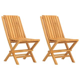 Folding Garden Chairs 2 pcs 47x47x89 cm Solid Wood Teak - Front View