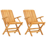 Folding Garden Chairs 2 pcs 61x67x90 cm Solid Wood Teak - Front View
