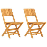 Folding Garden Chairs 2 pcs 47x61x90 cm Solid Wood Teak - Front View