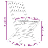 Folding Garden Chairs 2 pcs 47x61x90 cm Solid Wood Teak - Low Angle