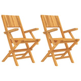 Folding Garden Chairs 2 pcs 55x61x90 cm Solid Wood Teak - Front View