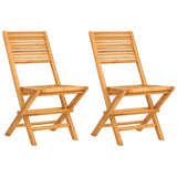 Folding Garden Chairs 2 pcs 47x62x90 cm Solid Wood Teak - Front View