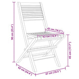 Folding Garden Chairs 2 pcs 47x62x90 cm Solid Wood Teak