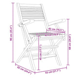 Folding Garden Chairs 2 pcs 55x62x90 cm Solid Wood Teak