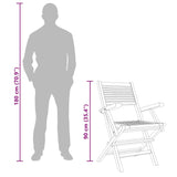 Folding Garden Chairs 2 pcs 55x62x90 cm Solid Wood Teak - Extra Image