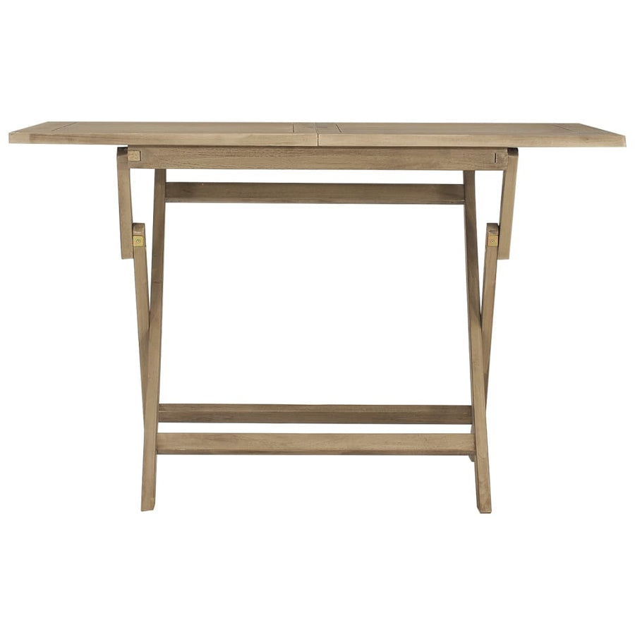 Folding Garden Table Grey 120x70x75 cm Solid Wood Teak