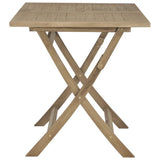 Folding Garden Table Grey 120x70x75 cm Solid Wood Teak - Top-Down View