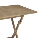 Folding Garden Table Grey 120x70x75 cm Solid Wood Teak - Close-Up Angle